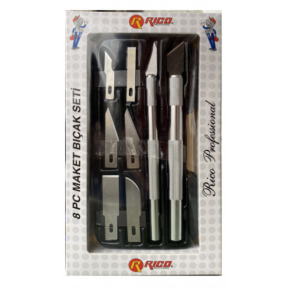 Rico Falçata Maket Bıçağı Seti Hobi Bıçak Neşter Takımı 8 Parça - 3