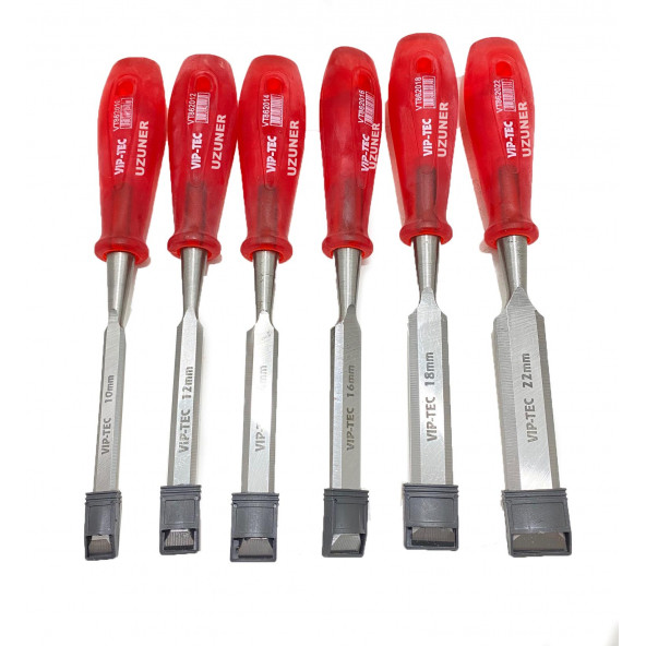 Vip-Tec İskarpela Düz Uçlu Ahşap Oyma Yontma Seti Takımı 6 Parça - 3