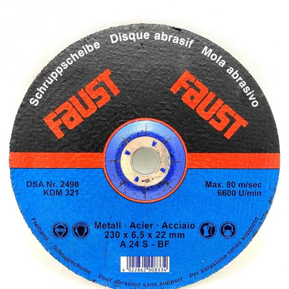 Faust 230 X 6.5 X 22 Mm Metal Taşlama Disk A 24S Bf 80Mm Kdm321