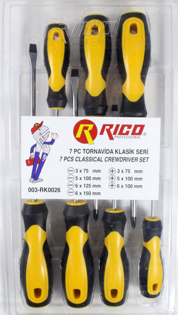 Rico 7 Parça Klasik Tornavida Seti - Takımı 003Rk0026