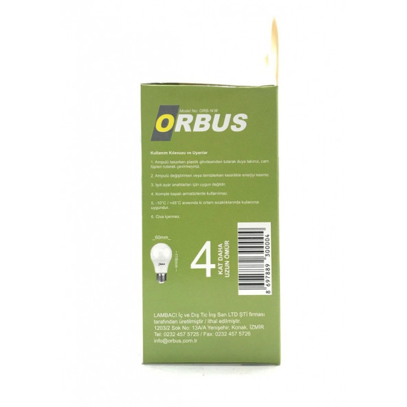 Orbus Led Lamba Ampul Beyaz Işıklı Aydınlatma 14 Watt - 4