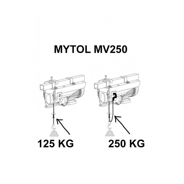 Mytol Mv250 Elektrikli Mini Vinç Caraskal 125/250 Kg Taşıma - 3