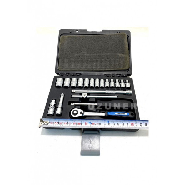 Industro Lokma Takımı 1/4" inç Cırcır Seti Mini 19 Parça - 8