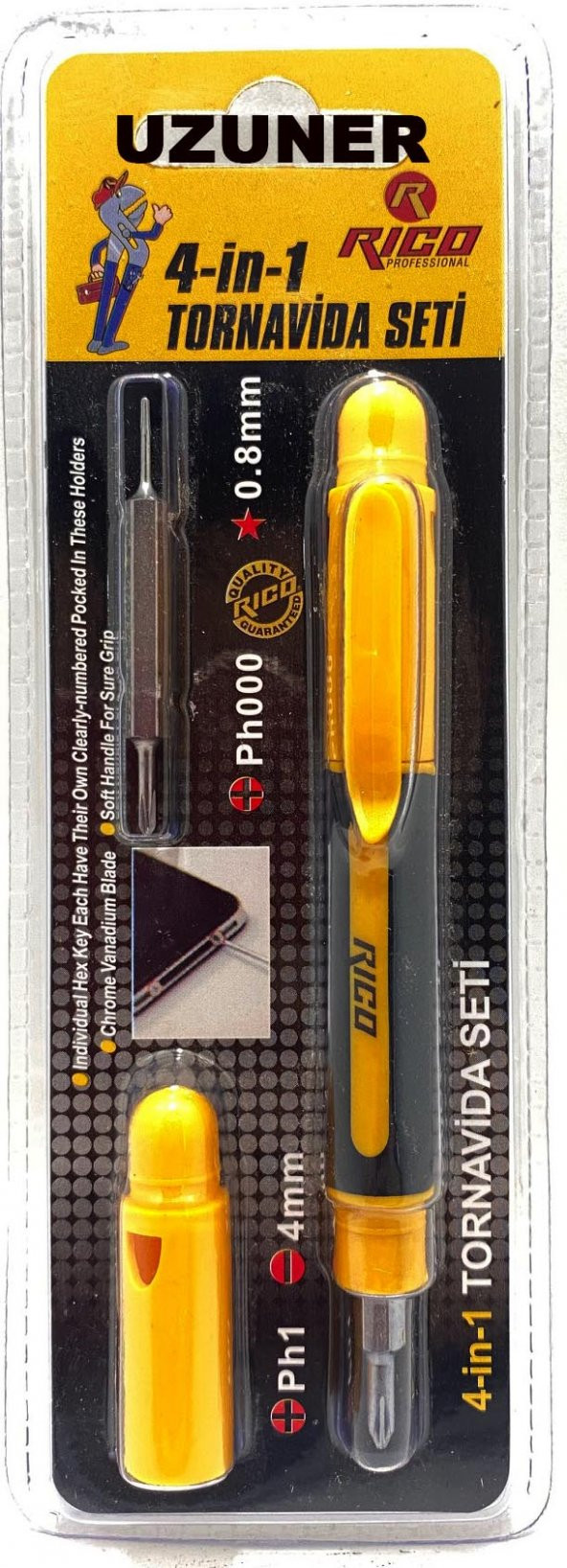 Rico 4 in 1 Telefoncu Kalem Tornavida Seti Takımı Rc0040