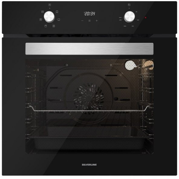 Silverline BO6502B02 - CS5335B01 - 3420  Classy 60 Siyah Cam Ankastre Set - Resim 2