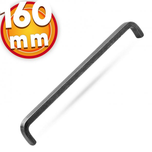 Çekmece Dolap Kapak Kulpu Kulbu 160 mm Antik Gümüş Metal Kulp