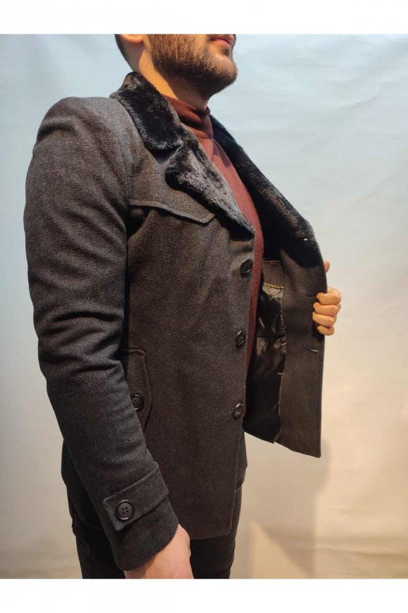 Peluş Yaka Spor Kaşe Kaban Yeni Sezon Sınırlı Üretim - 2