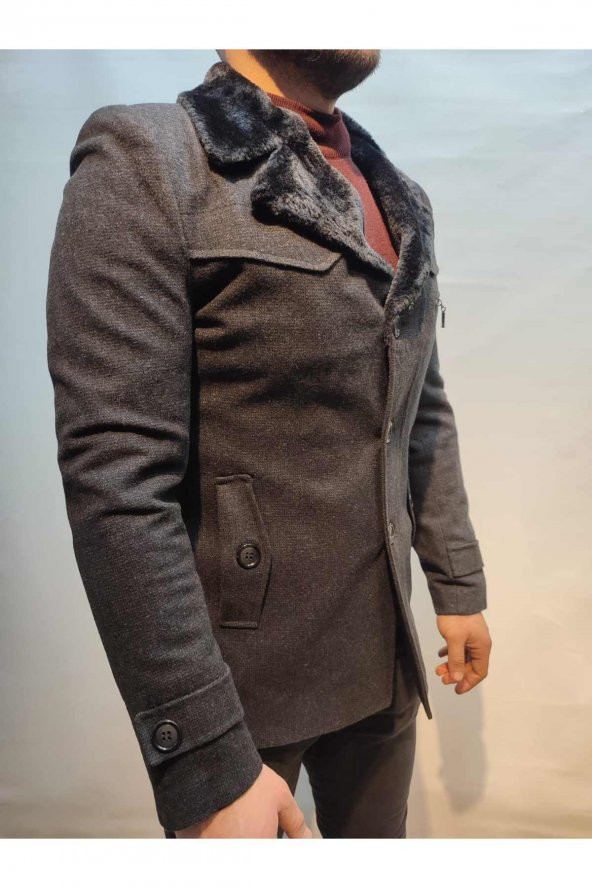 Peluş Yaka Spor Kaşe Kaban Yeni Sezon Sınırlı Üretim - 3