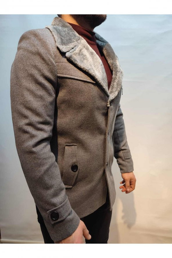 Peluş Yaka Spor Kaşe Kaban Yeni Sezon Sınırlı Üretim - 4