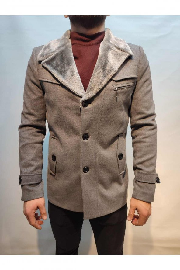 Peluş Yaka Spor Kaşe Kaban Yeni Sezon Sınırlı Üretim - 5