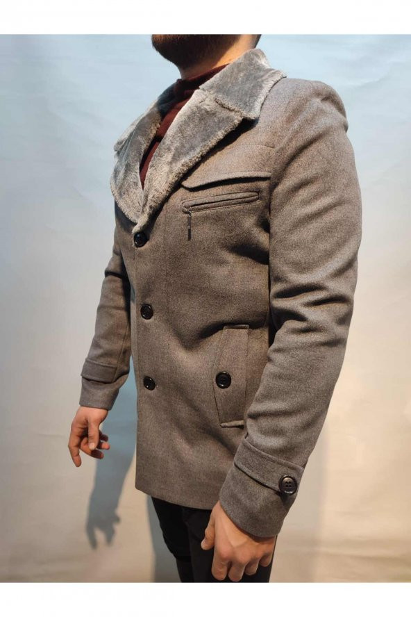 Peluş Yaka Spor Kaşe Kaban Yeni Sezon Sınırlı Üretim - 6