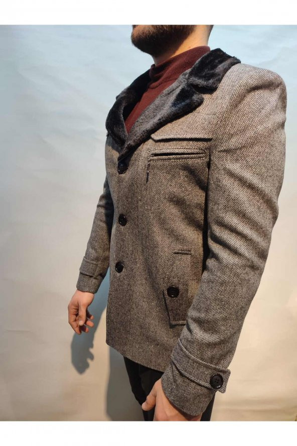 Peluş Yaka Spor Kaşe Kaban Yeni Sezon Sınırlı Üretim - 9