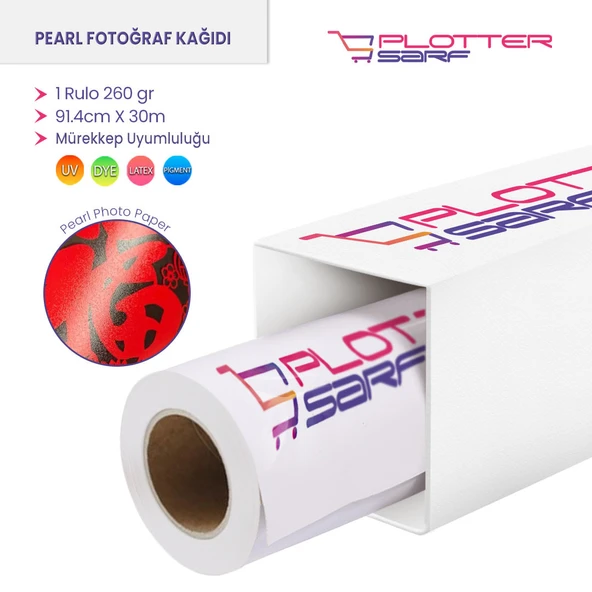 PlotterSarf Microporous (Pearl) RC Fotoğraf Kağıdı Waterprof 260gr 91.4cm x30mt (1 Rulo)