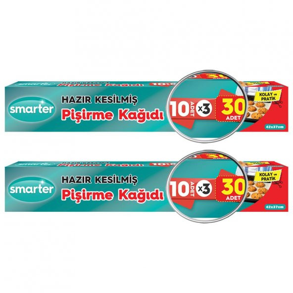 SMARTER 2 PAKET ( 30 ADET X 2 ) YAĞLI PİŞİRME KAĞIDI HAZIR KESİLMİŞ - 2
