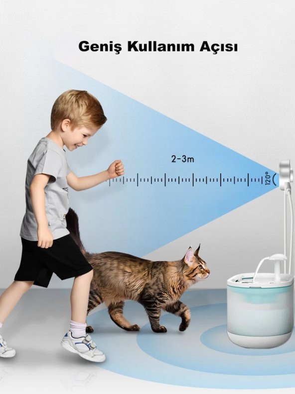 DailyTech Kedi Su Pınarı Çeşmesi Akıllı Hareket Sensörü Kızılötesi - 6