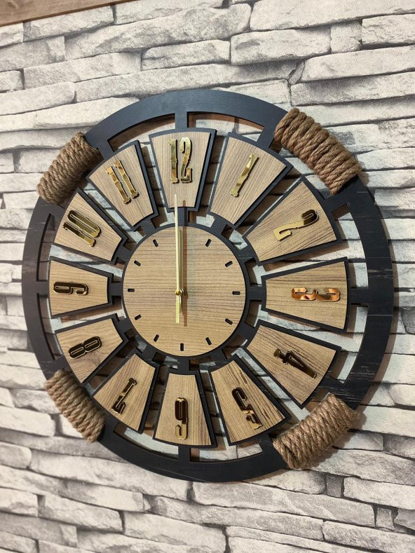 Lavintadesign Kişiye Özel Ahşap Dekoratif Duvar Saati 50 cm