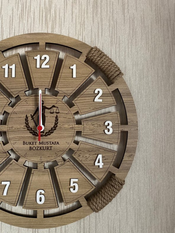 Lavintadesign Dekoratif Ahşap İsme Özel Duvar Saati - 2