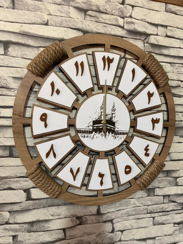 Lavintadesign Ahşap Duvar Saati İsme Özel Arapça Rakamlı 40 cm - 6