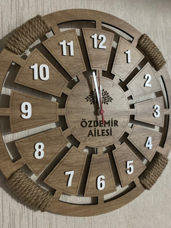 Adapromosyon Dekoratif Ahşap Duvar Saati 50 cm