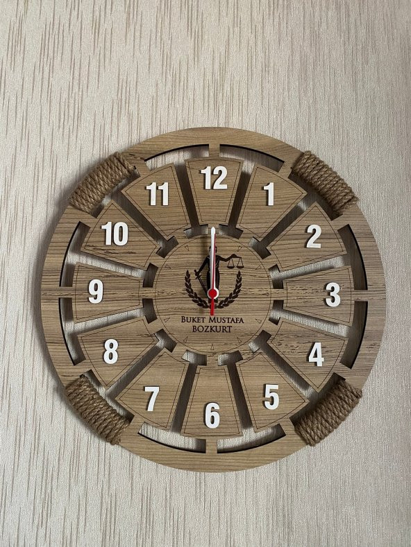 Lavintadesign Dekoratif Ahşap İsme Özel Duvar Saati - 3