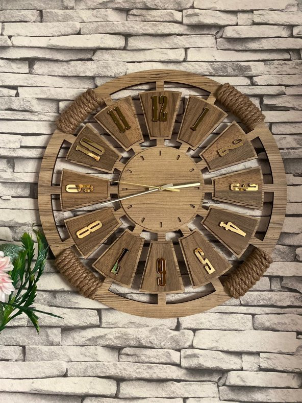 Adapromosyon Hediyelik Dekoratif Ahşap Duvar Saati 40 cm - 2