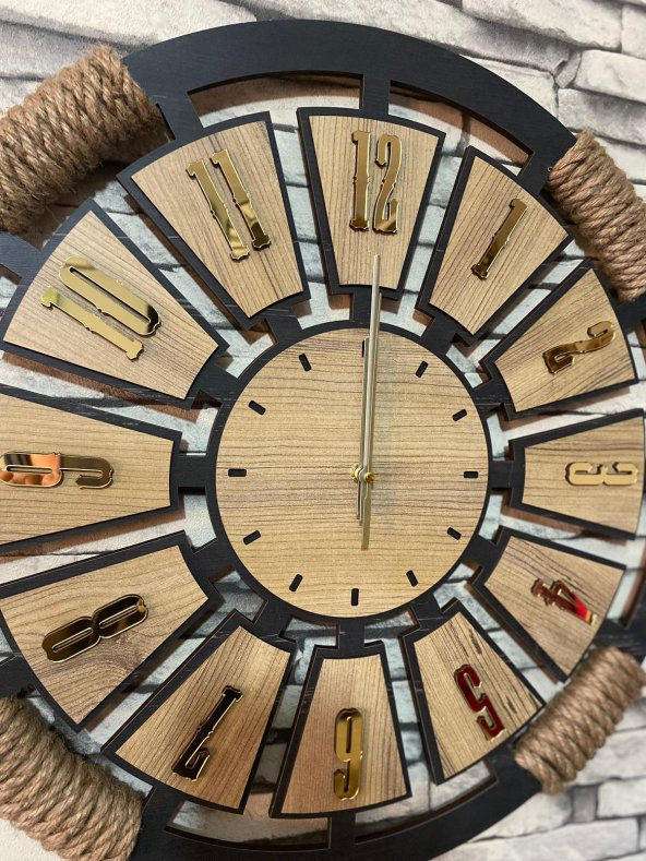 Lavintadesign Kişiye Özel Ahşap Dekoratif Duvar Saati 50 cm - 5