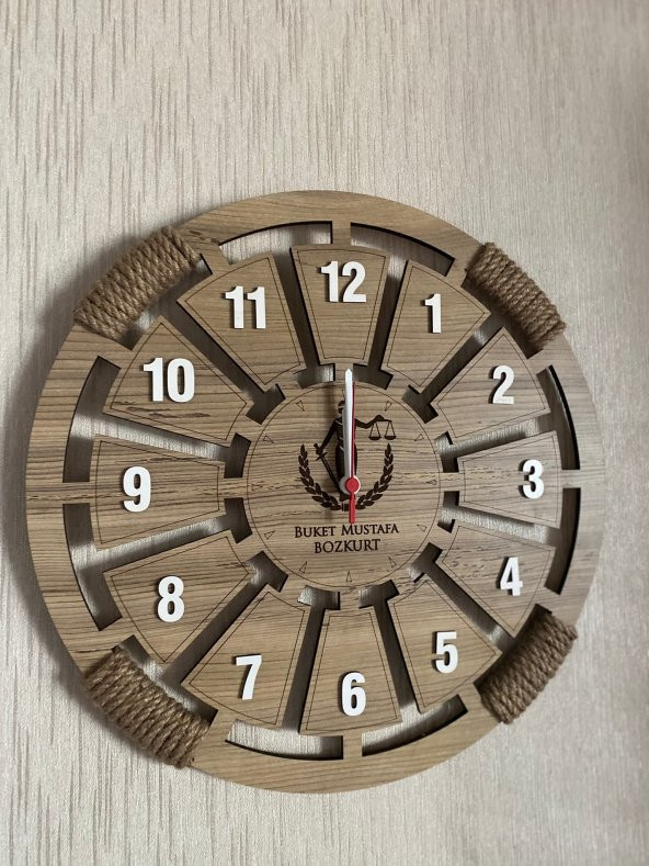 Lavintadesign Dekoratif Ahşap İsme Özel Duvar Saati - 4