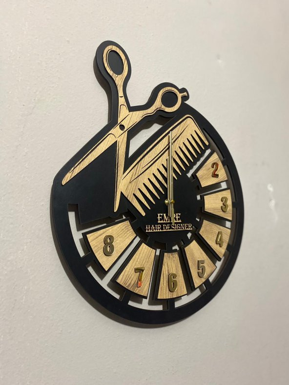 Adapromosyon Kuaförlere Özel Ahşap Duvar Saati - 2