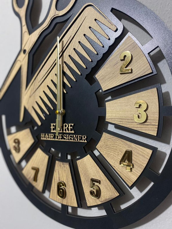 Adapromosyon Kuaförlere Özel Ahşap Duvar Saati - 4