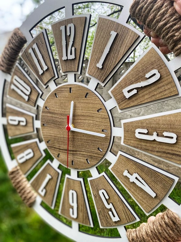 Adapromosyon Dekoratif Ahşap Duvar Saati 50 cm