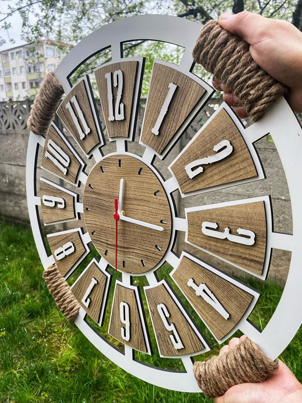 Adapromosyon Dekoratif Ahşap Duvar Saati 50 cm - 2