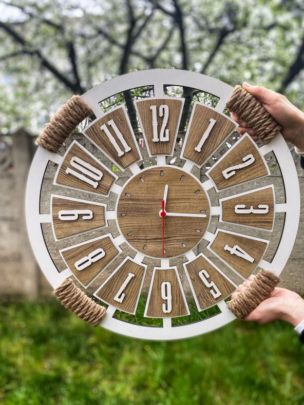 Adapromosyon Dekoratif Ahşap Duvar Saati 50 cm - 3