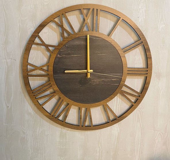 Adapromosyon Dekoratif Ahşap Salon Duvar Saati 50 cm