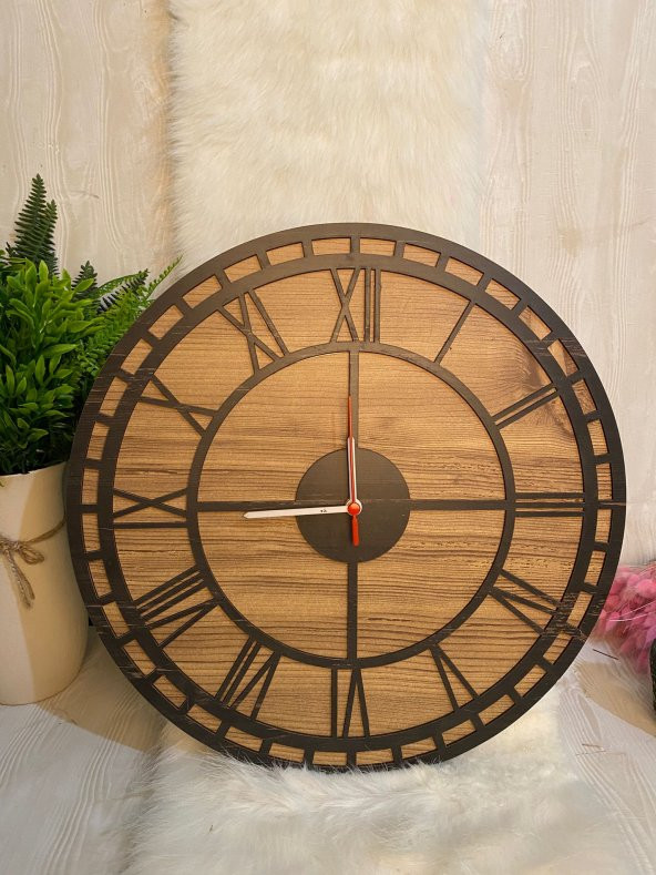 Adapromosyon Ahşap Duvar Saati 50 cm