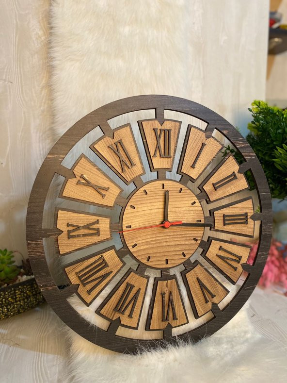Adapromosyon Dekoratif Ahşap Duvar Saati