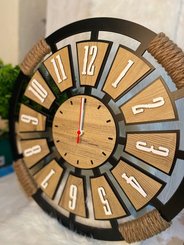 Adapromosyon Dekoratif Ahşap Duvar Saati 40 cm - 2
