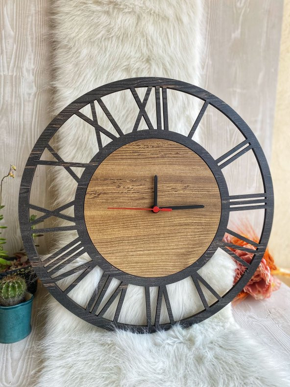 Adapromosyon Lavinta54 Dekoratif Ahşap Duvar Saati 50 cm - 5