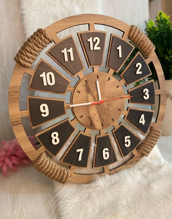 Adapromosyon Lavinta54 Dekoratif Ahşap Duvar Saati - 2