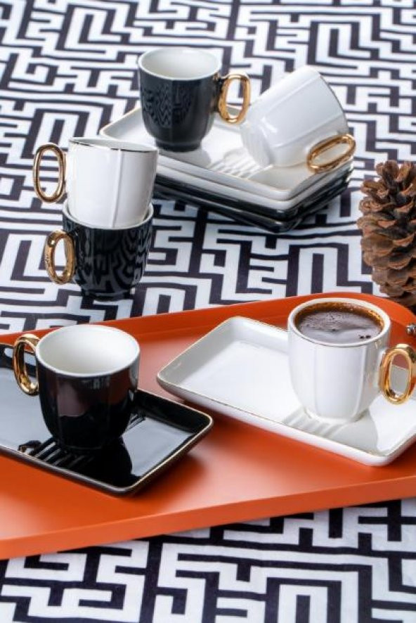 Acar 11697 Savannah 6lı Porselen Kahve Fincan Takımı