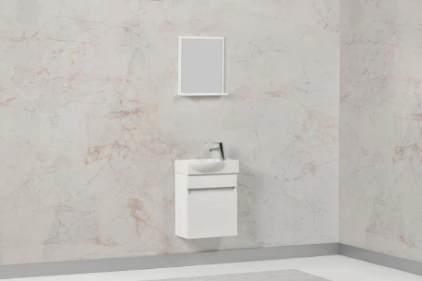 LATTİNA Banyo Dolabı Beyaz MDF Mini 45 cm