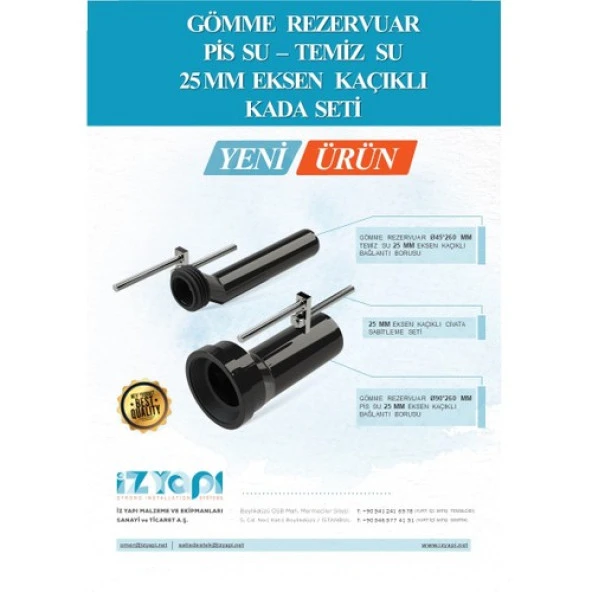 Ev+ Iz Yapı Asma Klozet Kaydırma Yükseltme Kada Seti 25 mm Eksen Kaçık Kiti - 2