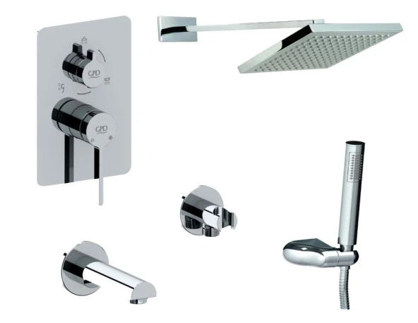 Gpd Gildo Mix Çevirmeli Tam Takım Ankastre Banyo Bataryası MCA166+DST60+ADS05 ürün görseli 1