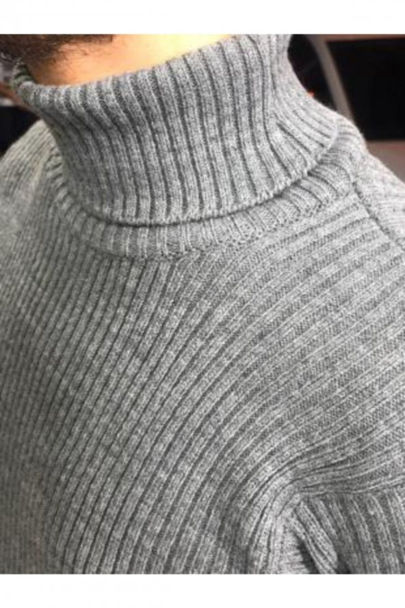 Boğazlı Slim Fit Triko Kazak - 2
