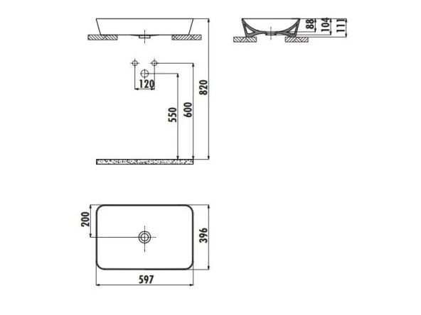 Creavit Ultra 60 Cm Çanak Lavabo Mat Siyah UL060 - 2