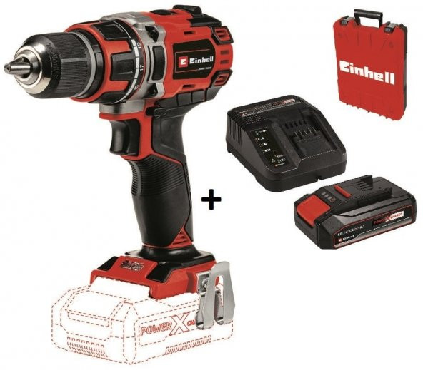 Einhell TE-CD 18/50 Li-i BL Darbeli Matkap + 2.5 Ah Starter Kit + Çanta