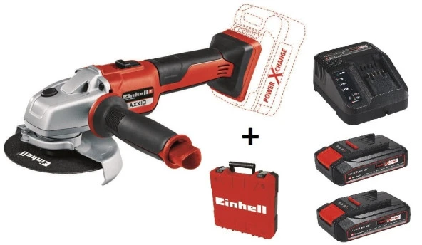 Einhell AXXIO 125 mm Taşlama Makinesi + 2* 2.5 Ah Starter Kit + Çanta