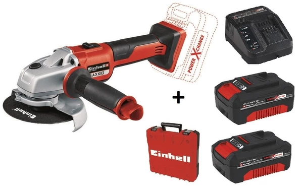 Einhell AXXIO 125 mm Taşlama Makinesi + 2*4.0 Ah Plus Starter Kit + Çanta