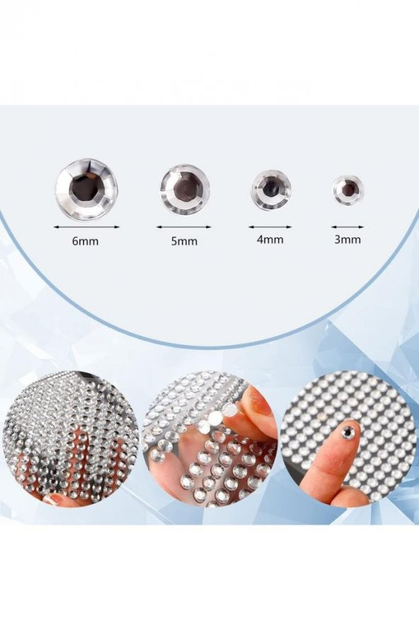 Kendinden Yapışkanlı 3 Mm Sticker 112 Adet Işıltılı Yüz Ve Vücut Taş Vintage Kristal Taşlar Çıkartma - 6