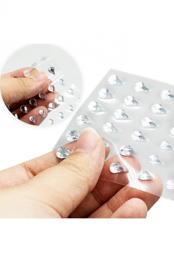 Kendinden Yapışkanlı Mücevher Sticker 112 Adet Işıltılı Tırnak Yüz Ve Vücut Taş Mücevher Çıkartma - 2