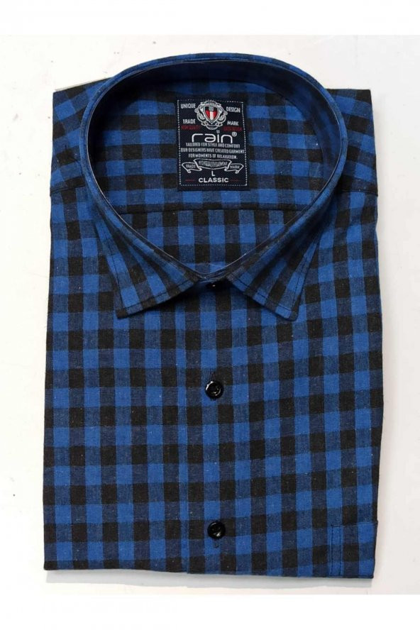 RAİN EXCLUSİVE RAHAT KALIP TEK CEPLİ KIŞLIK KARELİ RETRO GÖMLEK - Resim 2